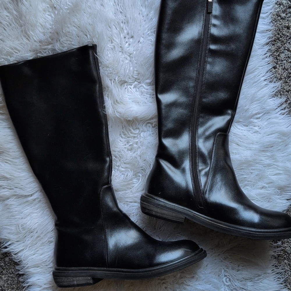 Cider Glossy Black Over the Knee Boots
